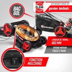 Tondeuse Thermique Autotractée 144.3cc - 46cm Avec Démarrage électrique -mulchin -Promos Jardin Pro Magasin 63c136749632f1.14439241