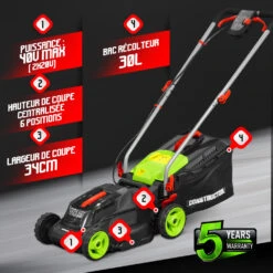 Tondeuse à Gazon 40v (2x20v) 34 Cm - Sans Batterie - Constructor -Promos Jardin Pro Magasin 63c13675d19410.97766799