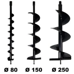 Lot De Mèches ø 80 + 150 + 250 Mm Pour Tarière Thermique