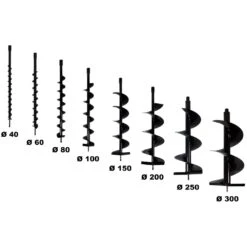 Lot De Mèches ø 40 + 60 + 80 + 100 + 150 + 200 + 250 + 300 Mm Pour Tarière Thermique