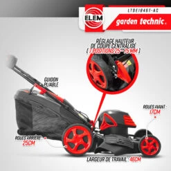 Tondeuse à Gazon électrique Tractée 1800w - 46cm Avec Carter En Acier - Elem Gar -Promos Jardin Pro Magasin 644acbe519a176.10735400