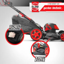 Tondeuse à Gazon électrique Tractée 1800w - 46cm Avec Carter En Acier - Elem Gar -Promos Jardin Pro Magasin 644acbe524f2e2.31100472