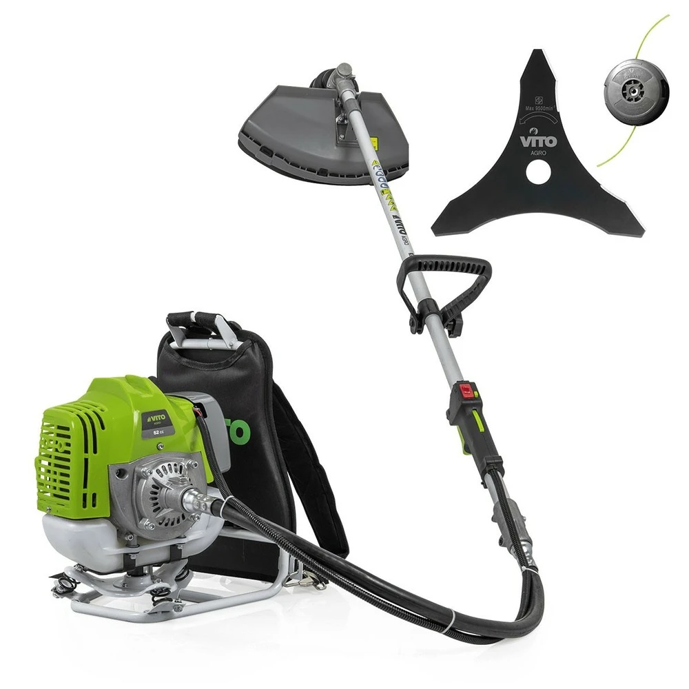 Débroussailleuse Thermique à Dos 52cm³ Coupe 25cm Vito 2 Débroussailleuse Thermique à Dos 52cm³ Coupe 25cm Vito – Image 2